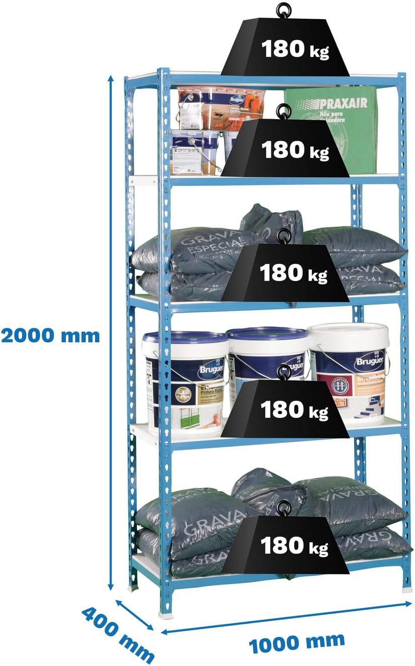 Simon Rack Scaffale Metallo Garage 2000x1000x400 mm - immagine 3