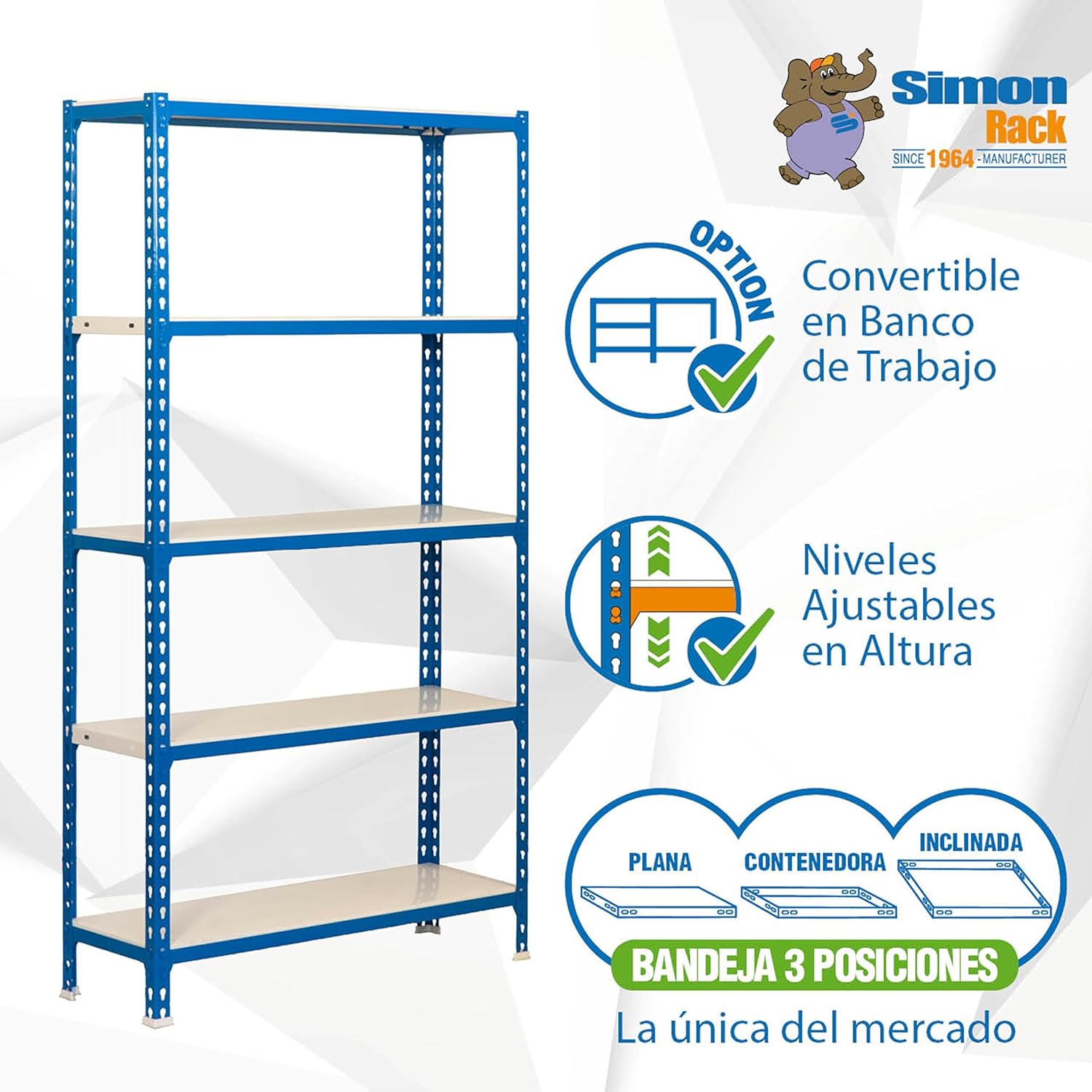 Simon Rack Scaffale Metallo Garage 2000x1000x400 mm - immagine 7