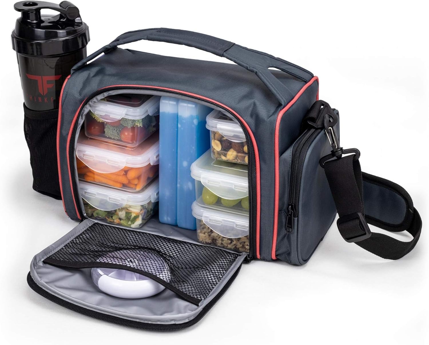Thinkfit Borsa Porta Pranzo Isotermica con 6 Contenitori - immagine 2