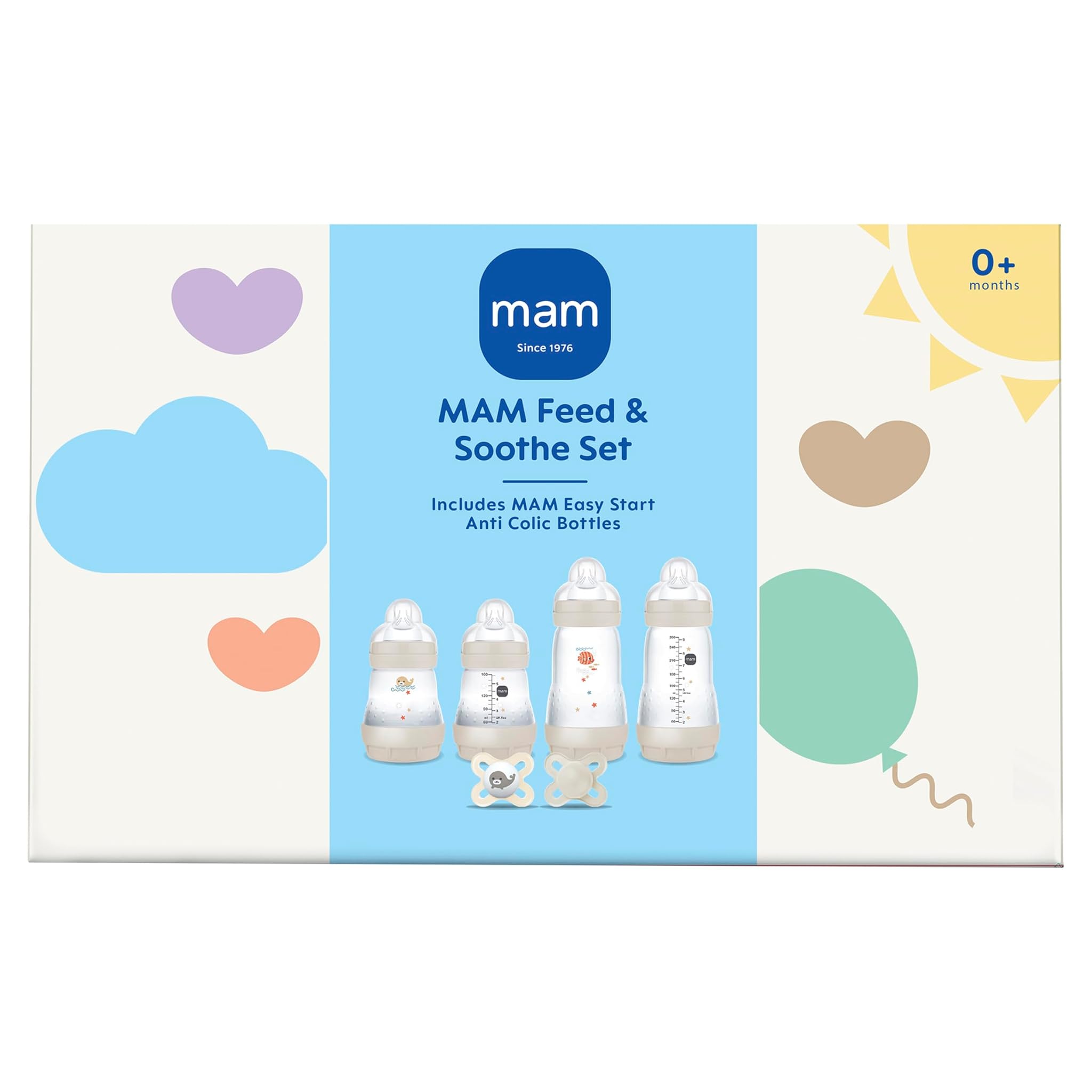 Mam Feed and Soothe Set - Biberon Anti-Colic e Ciucci