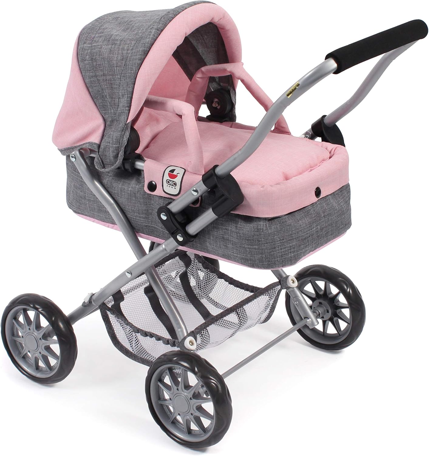 Bayer Chic- Carrozzina Bambola, Colore Grigio e Rosa, 555, da 2 a 5 anni - immagine 1