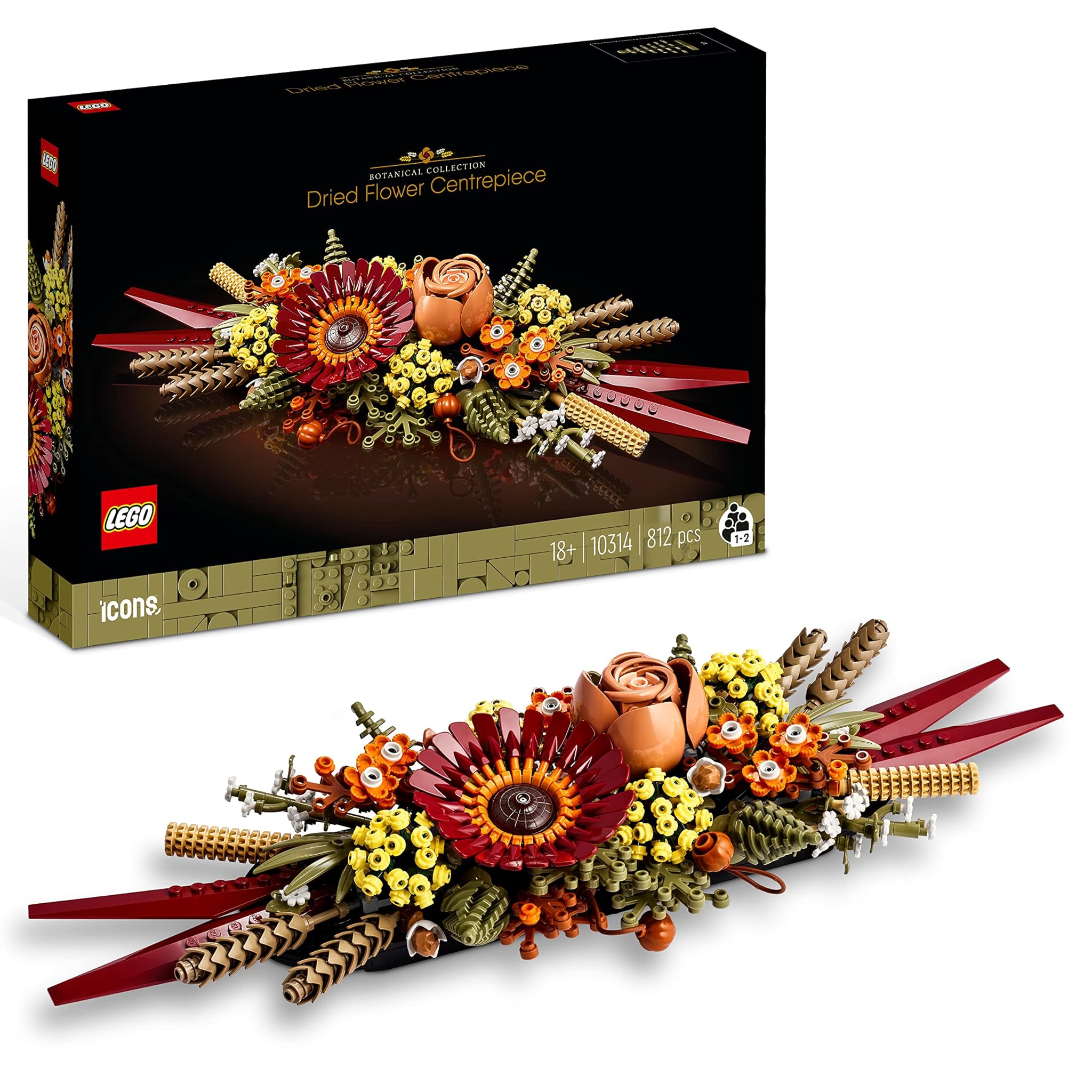 Lego 10314 Icons Centrotavola di Fiori Secchi Finti