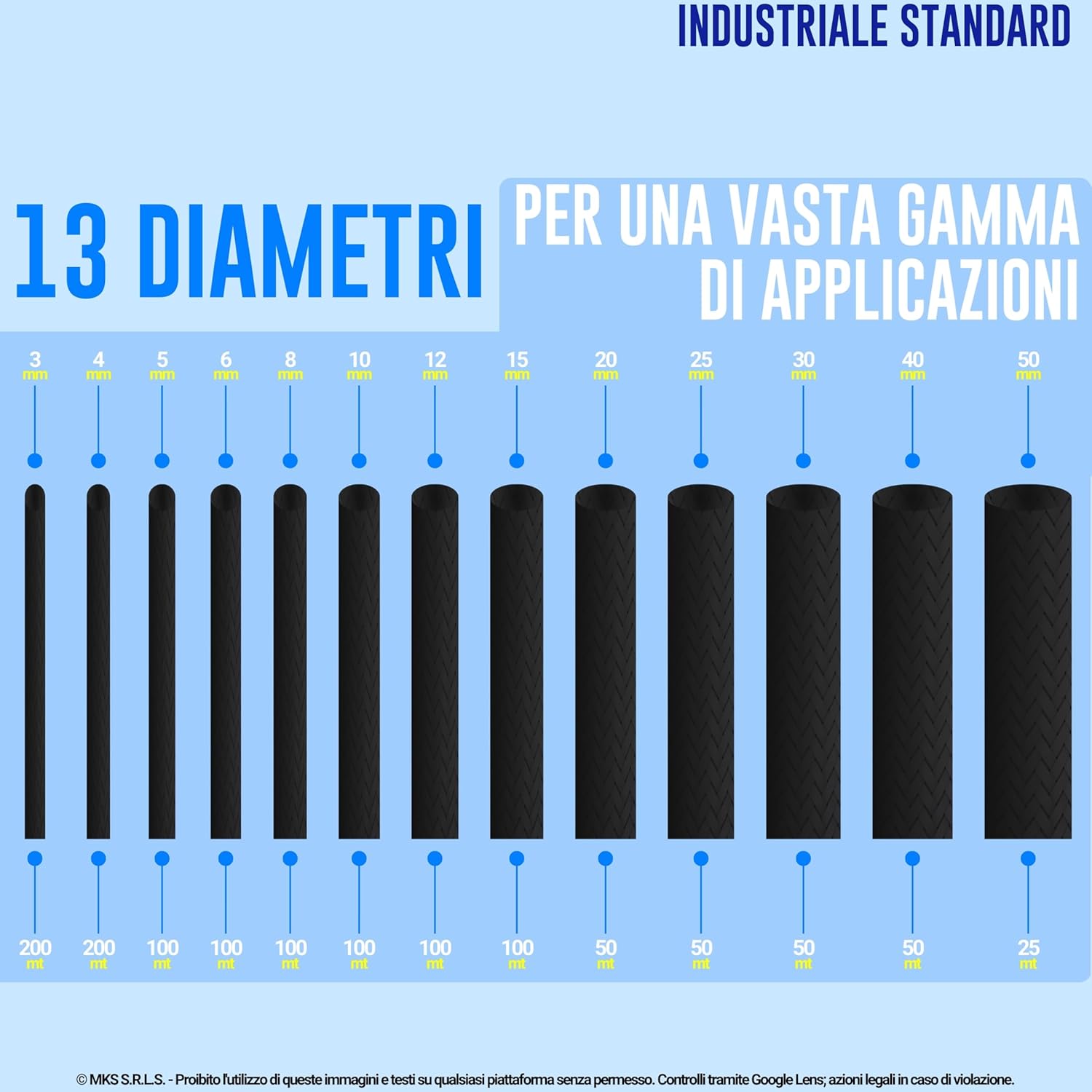 Marketconnect® Guaina Cavi Espandibile Ø 4mm L 200mt, Nero - immagine 4