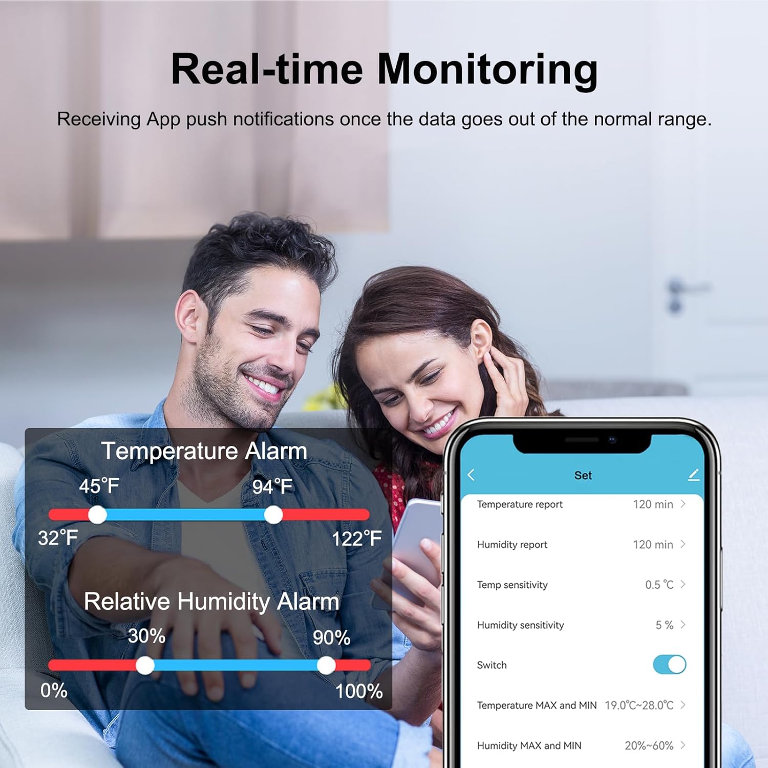 WiFi Thermometer Hygrometer Interno (4 Pezzi) - immagine 3