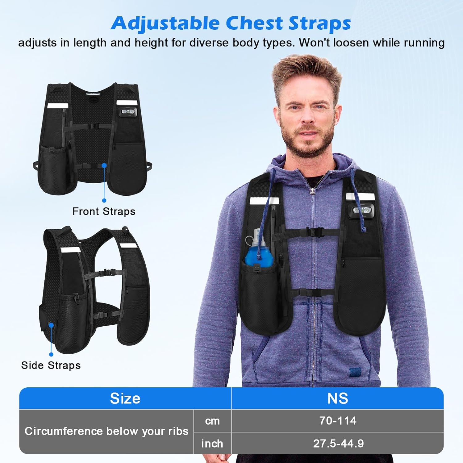 Nextyu Gilet Running con Borraccia 500ml - immagine 2