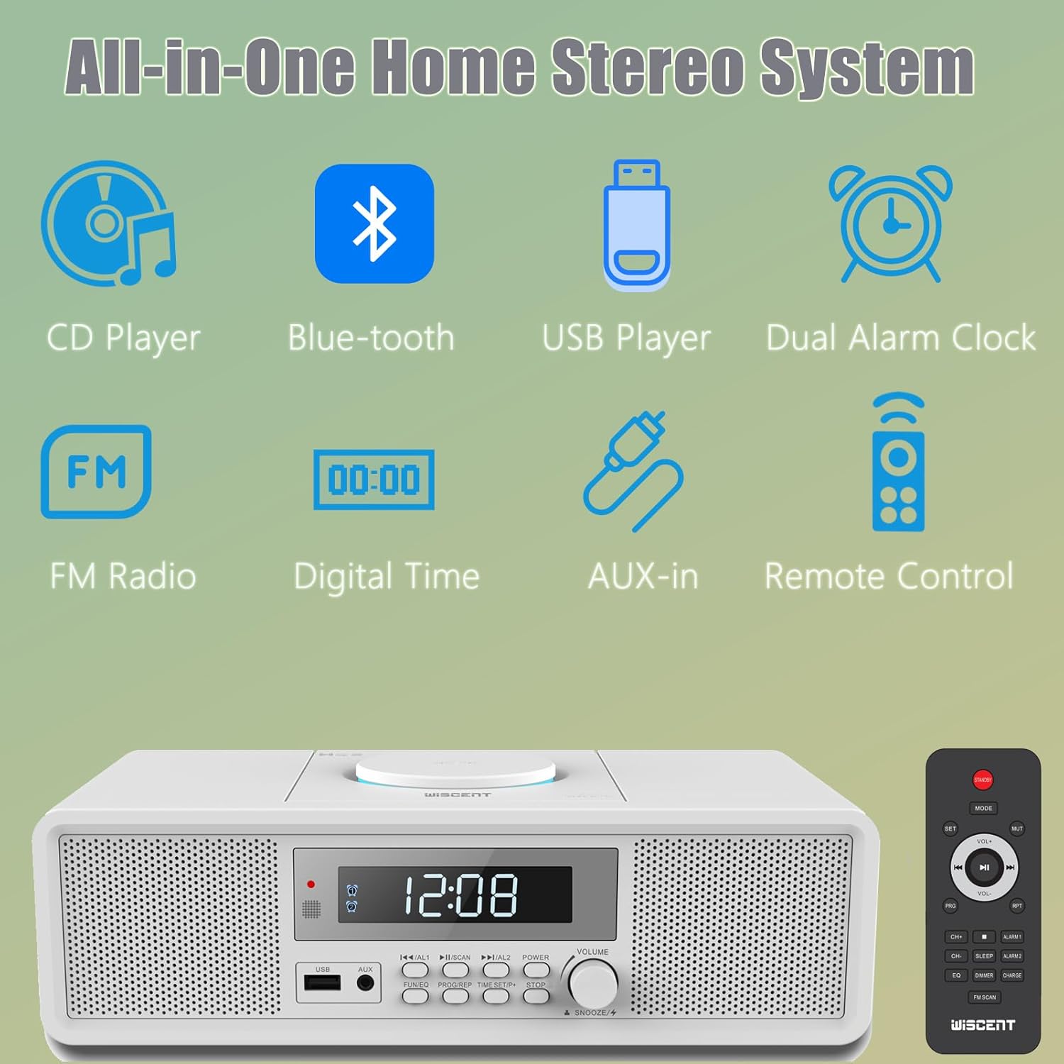 Radio Compatta con Lettore CD e Bluetooth 20W RMS - immagine 2