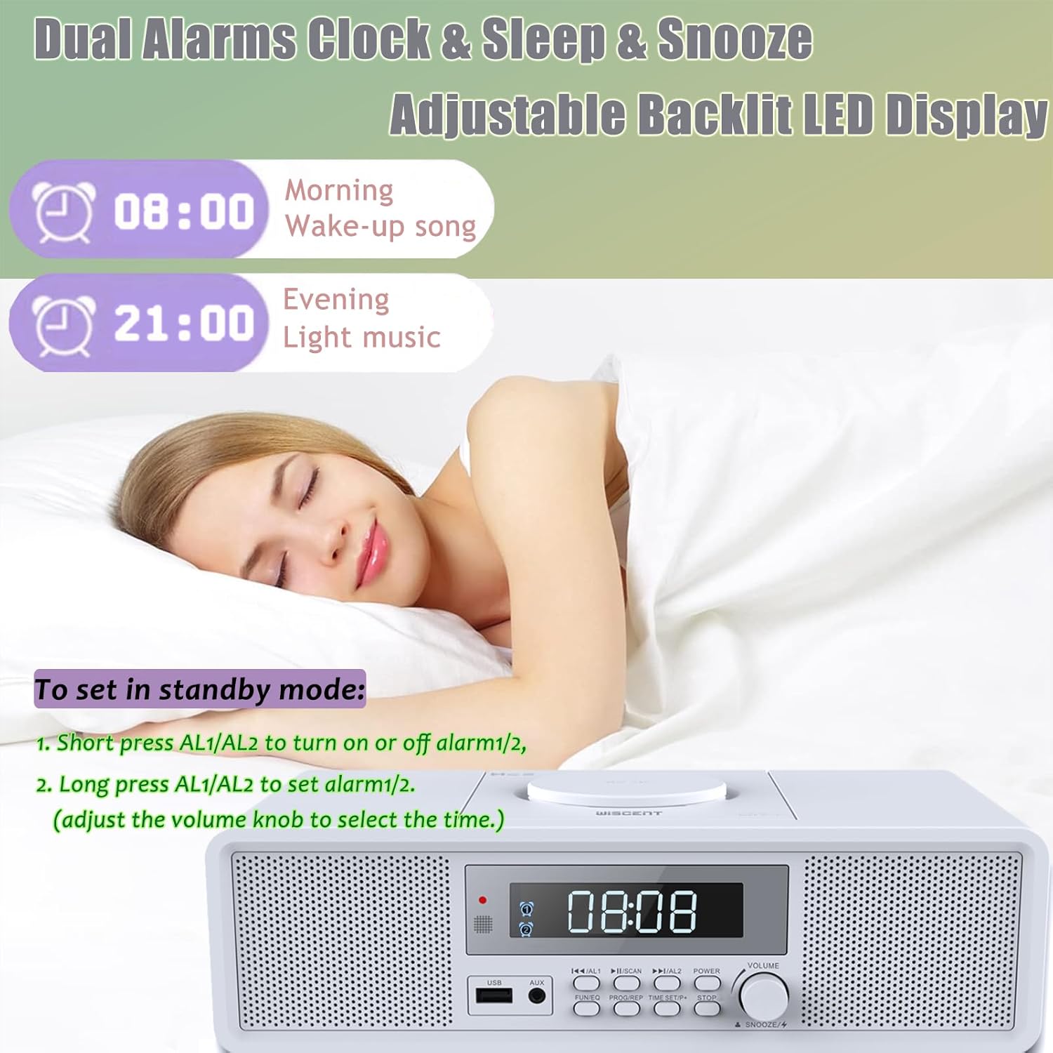 Radio Compatta con Lettore CD e Bluetooth 20W RMS - immagine 4