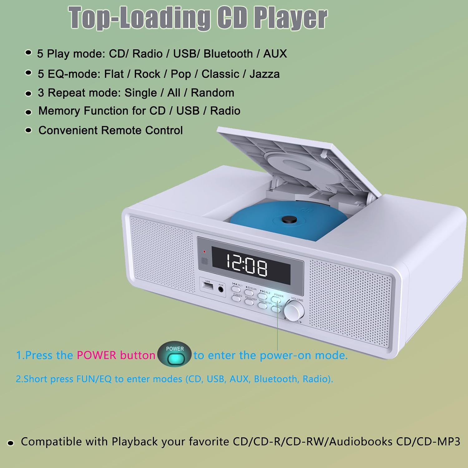 Radio Compatta con Lettore CD e Bluetooth 20W RMS - immagine 6