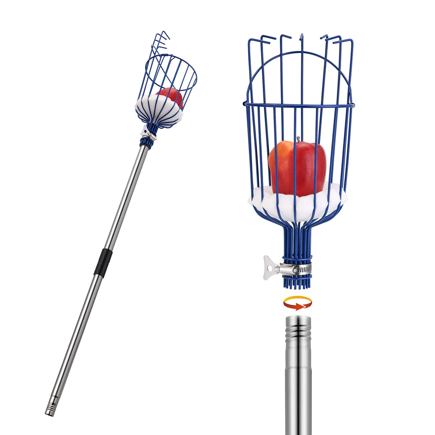 Maidmax Raccoglitore di Frutta 4m con Palo Inox