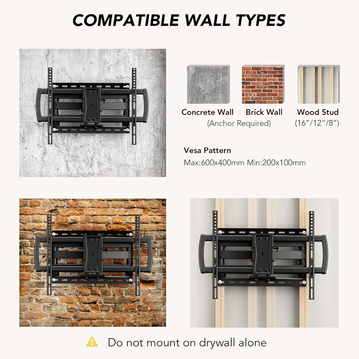 Ax Waber Staffa TV Full Motion per 32-85" - immagine 7