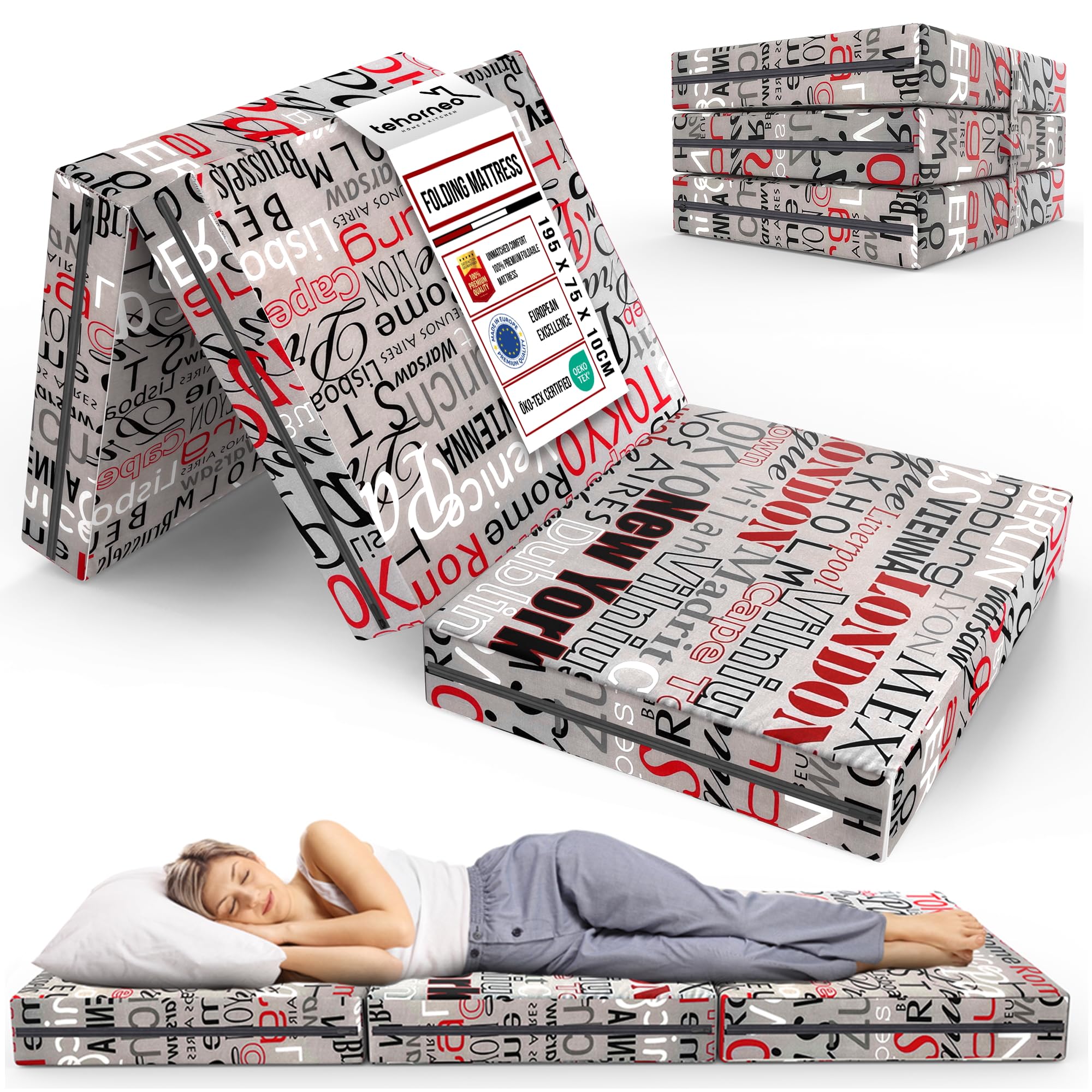 Tehorneo Materasso Pieghevole Singolo 195x75x10 cm