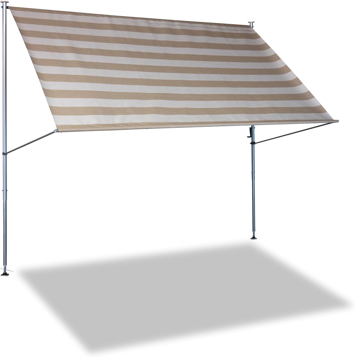 Tenda da Sole Premium a Strisce, 200 cm, Colore: Tortora - immagine 1