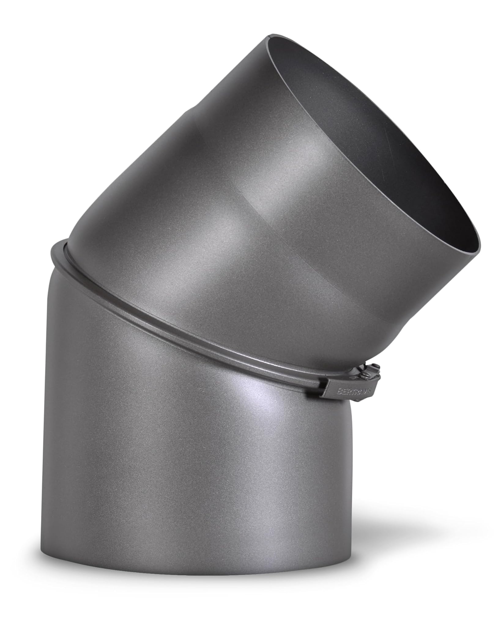 Tubo a Gomito in Acciaio 150mm per Stufe, Grigio Scuro