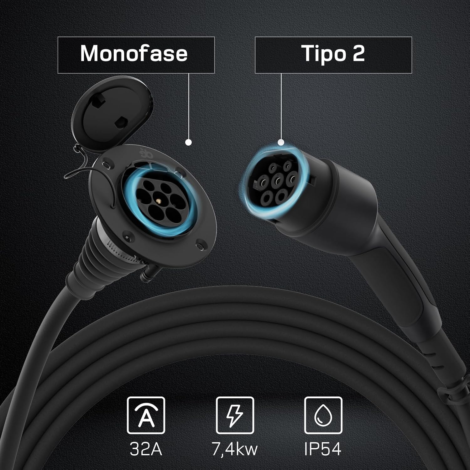 Prolunga Cavo Ricarica Auto Elettrica Tipo 2 [5m] - immagine 6