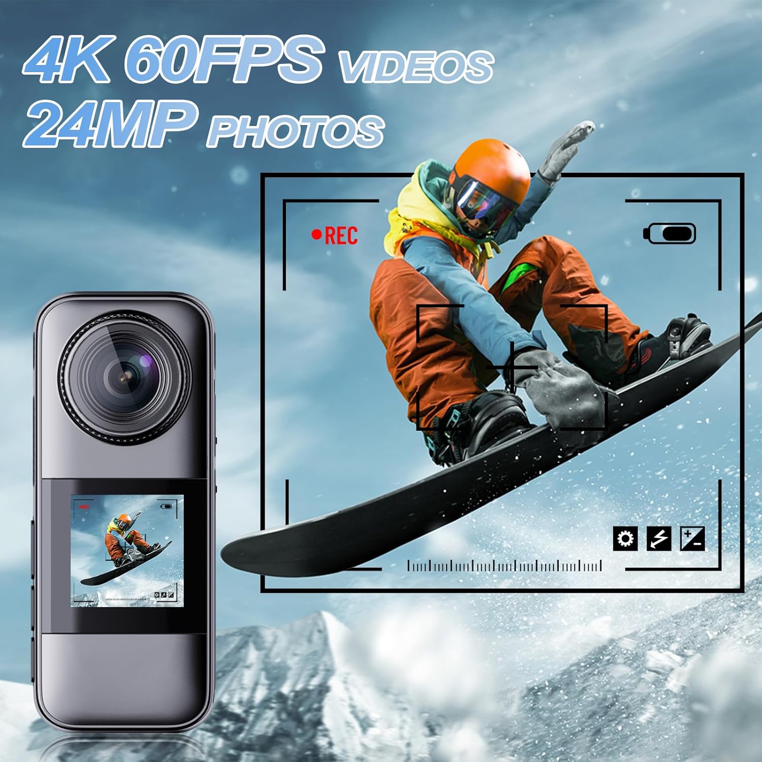 Action Cam Doppio Schermo 4K 60FPS - immagine 2