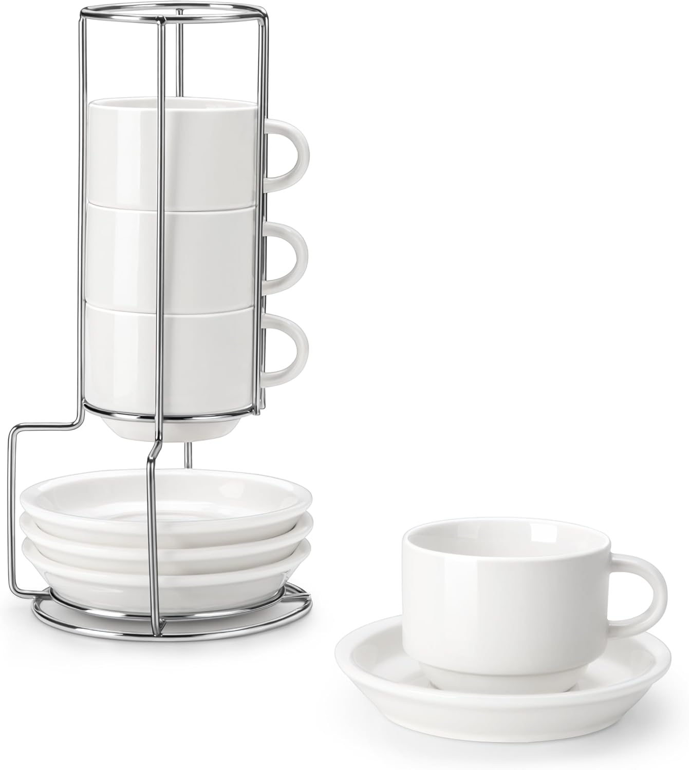 MALACASA REGULAR - Set 4 Tazze Caffè 150ml con Supporto - immagine 1