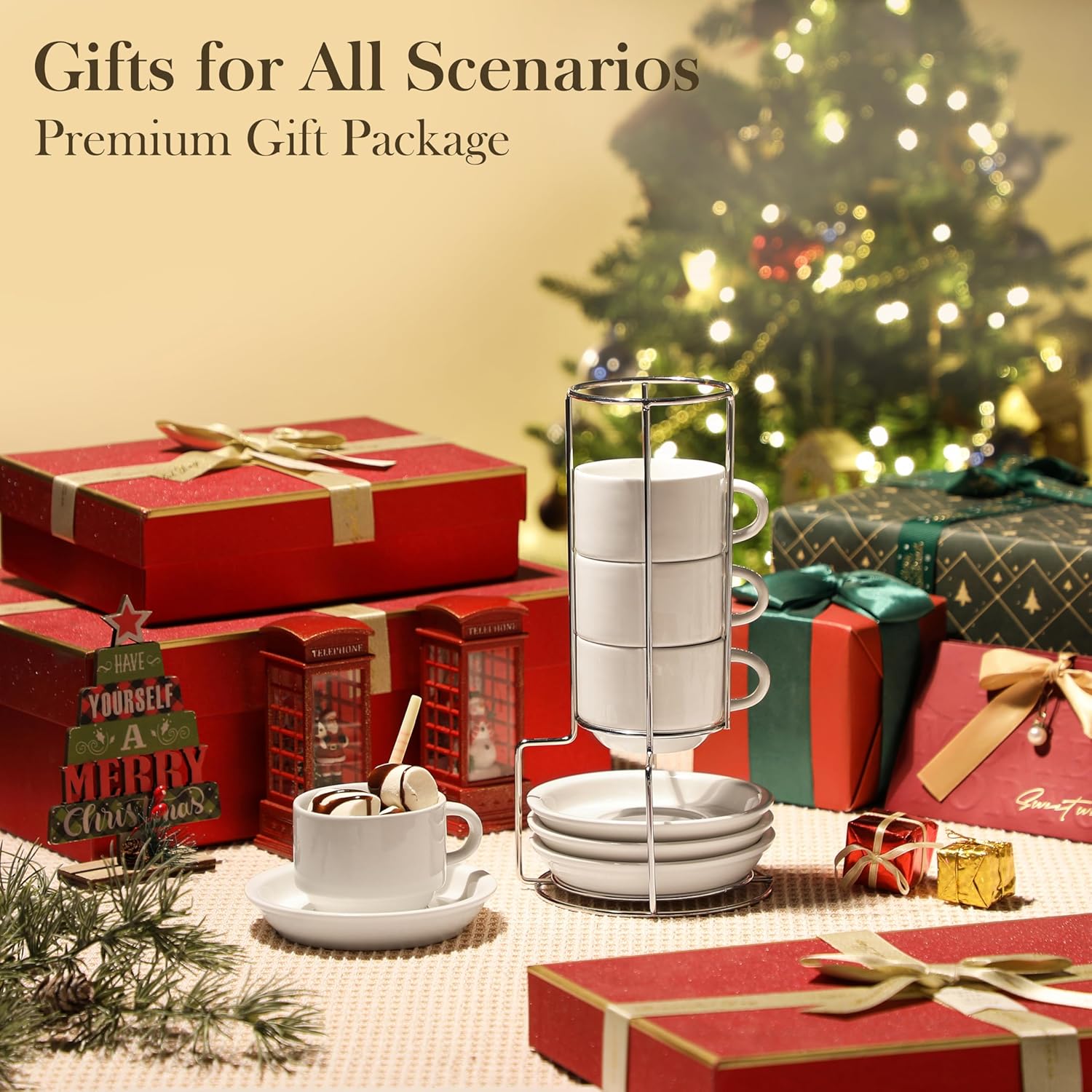 MALACASA REGULAR - Set 4 Tazze Caffè 150ml con Supporto - immagine 8