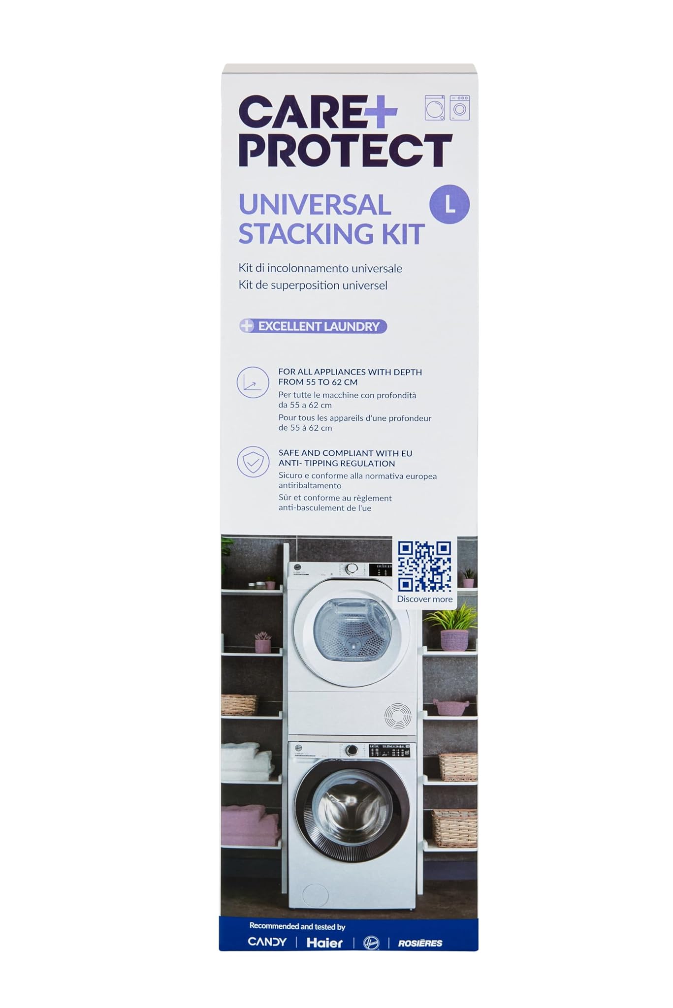 Care + Protect Kit Impilamento Universale per Lavatrice/Asciugatrice