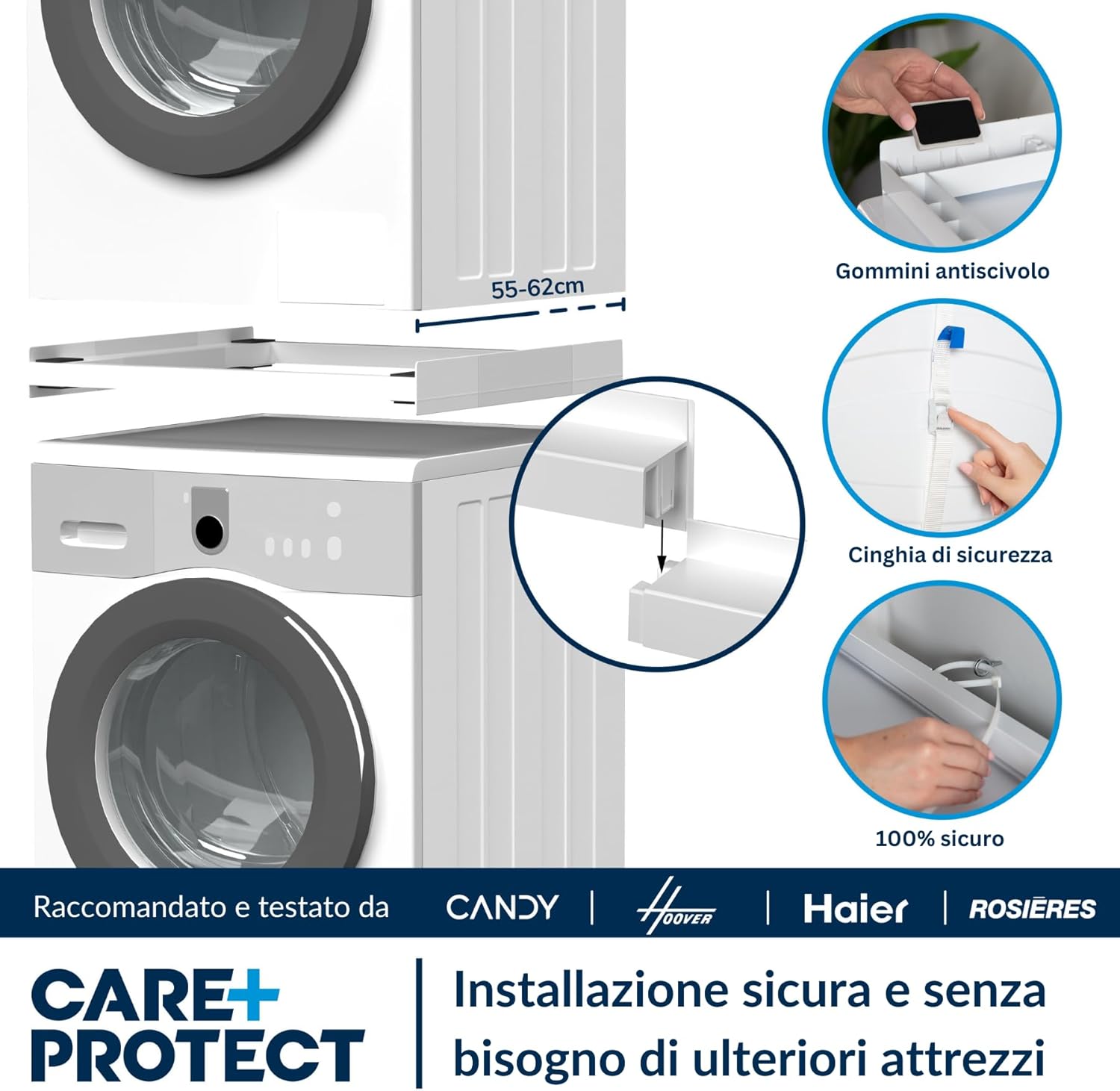 Care + Protect Kit Impilamento Universale per Lavatrice/Asciugatrice - immagine 4