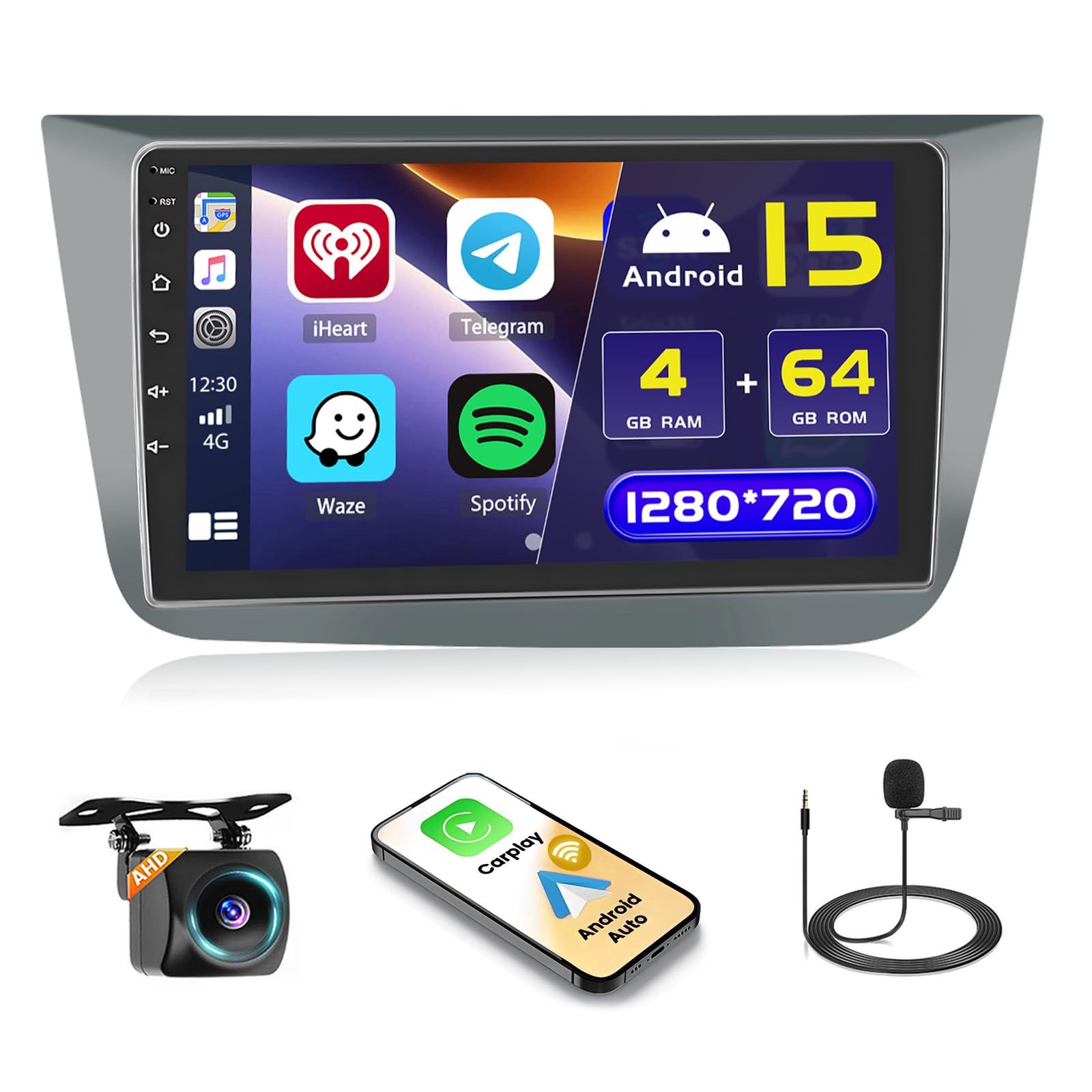 Hikity Android 15 Autoradio 9" per Seat Altea/Toledo