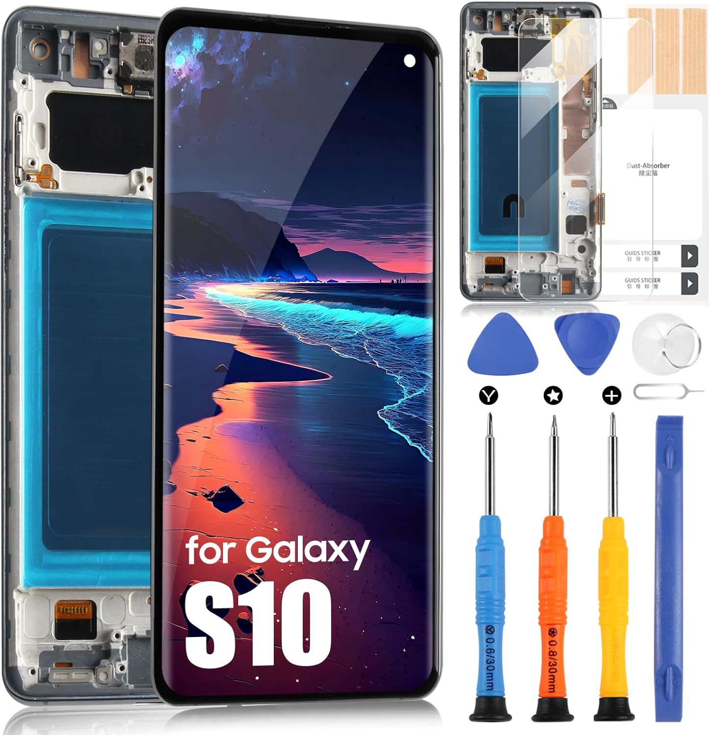 ARSSLY Display LCD per Samsung Galaxy S10 G973 6.1", Nero - immagine 1