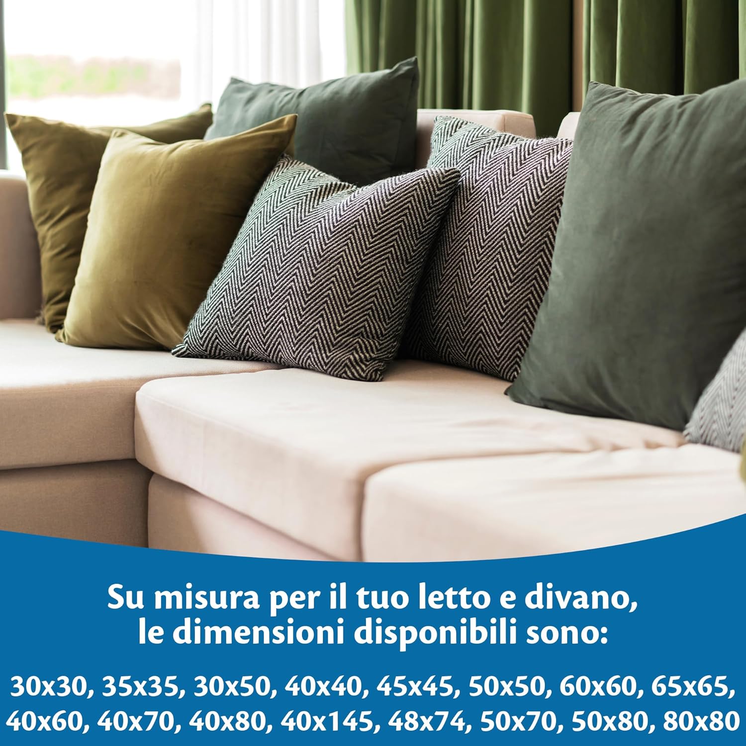 Cuscini per Divano 50x50 Imbottitura, 4 Pezzi - immagine 5