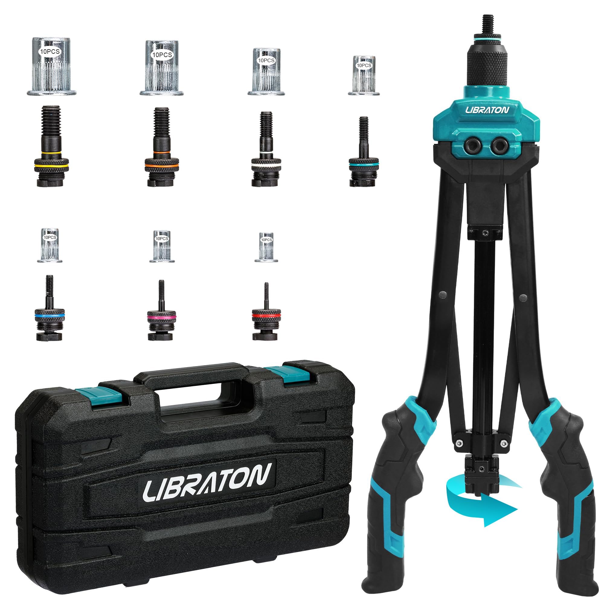 LIBRATON Strumento per Rivetti 40,6cm con 7 Mandrini