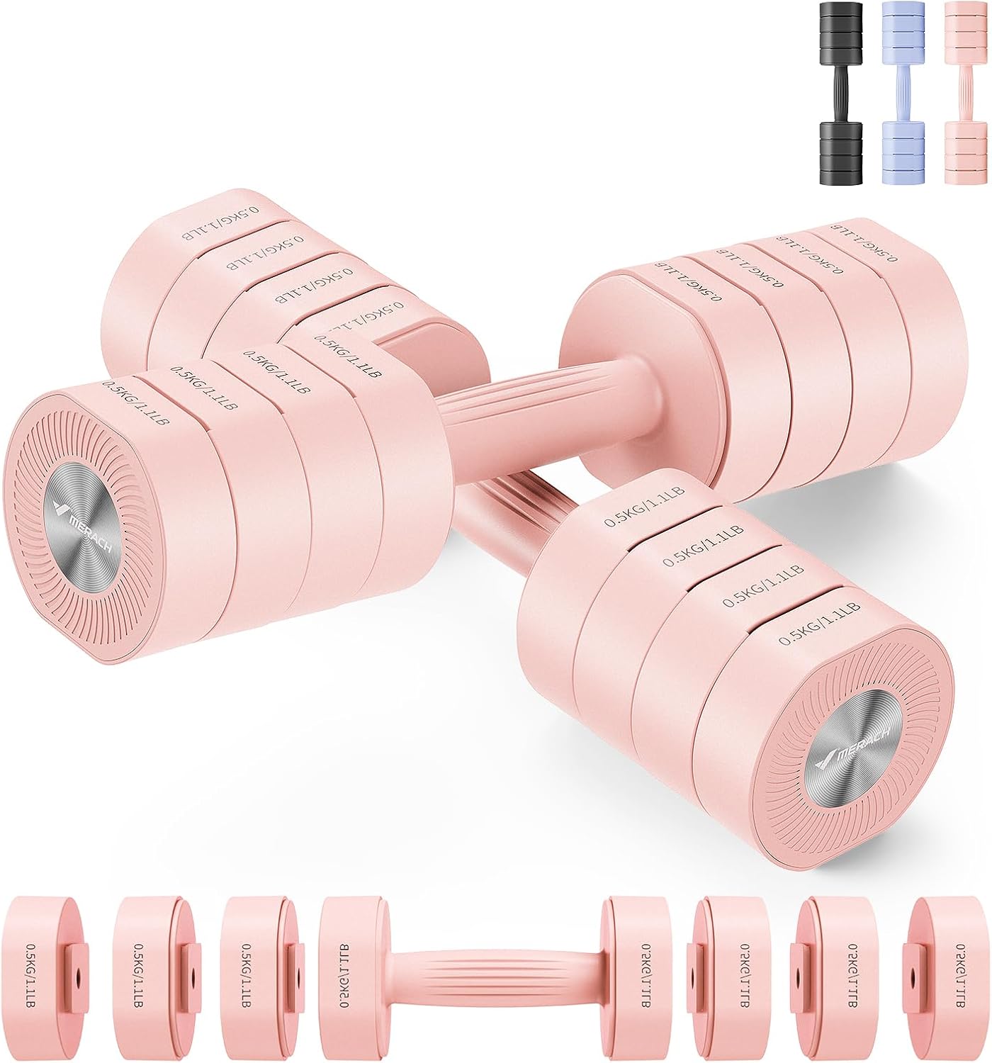 Merach Manubri Regolabili 4 in 1 (1-4KG) - Set 2 pz - immagine 1