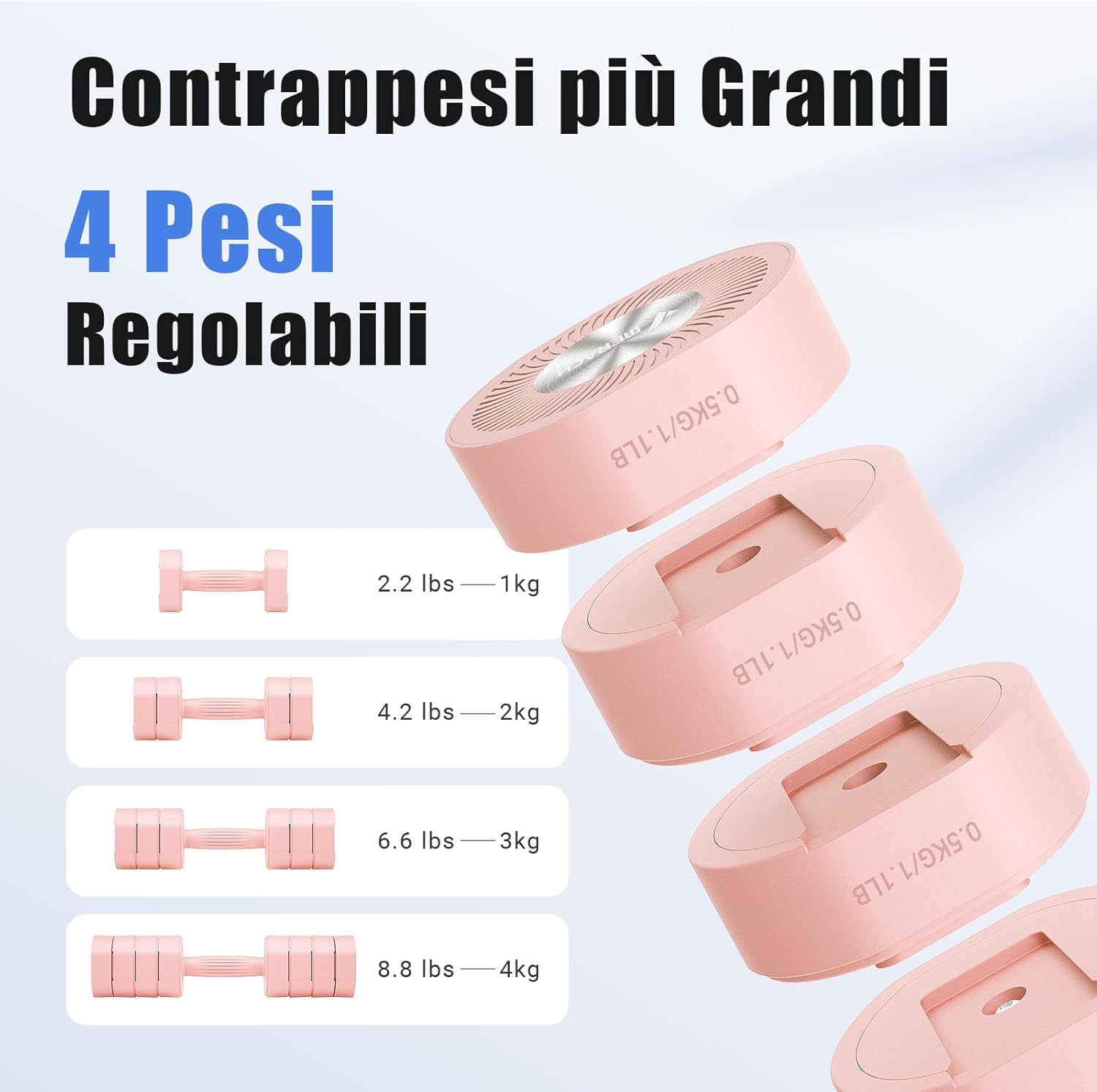 Merach Manubri Regolabili 4 in 1 (1-4KG) - Set 2 pz - immagine 3