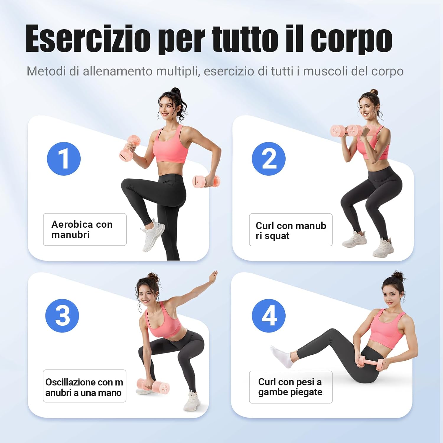 Merach Manubri Regolabili 4 in 1 (1-4KG) - Set 2 pz - immagine 6