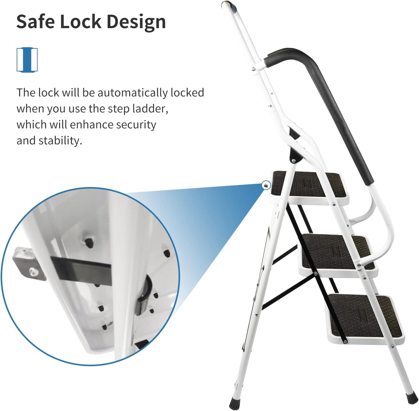 Dawnyield Scaletta a 3 Gradini Pieghevole Antiscivolo - immagine 5