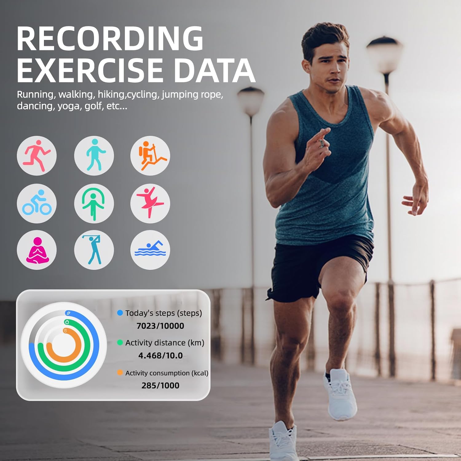 LCD Display Smart Ring - Sleep Tracker Touch Control - immagine 2