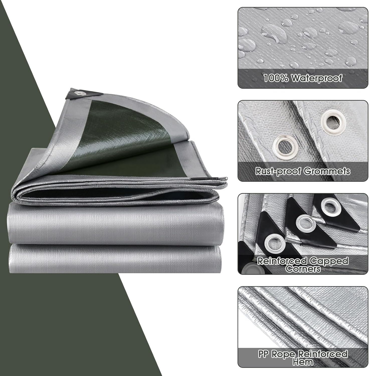 Telo Impermeabile Esterno 3x4m 180 g/m² PE - immagine 3