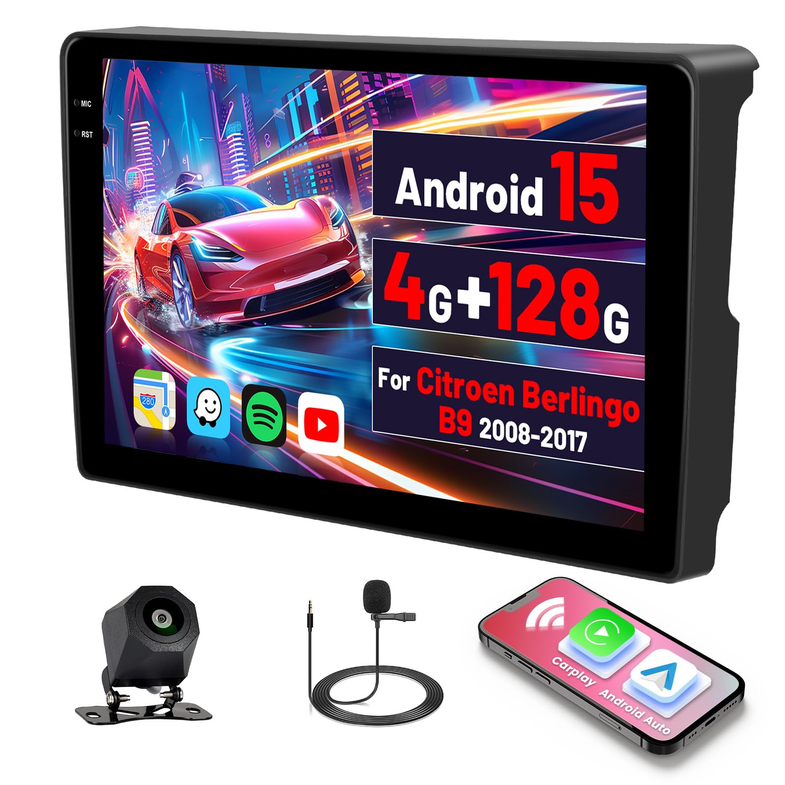 Inefala Autoradio Android 15 per Citroen Berlingo