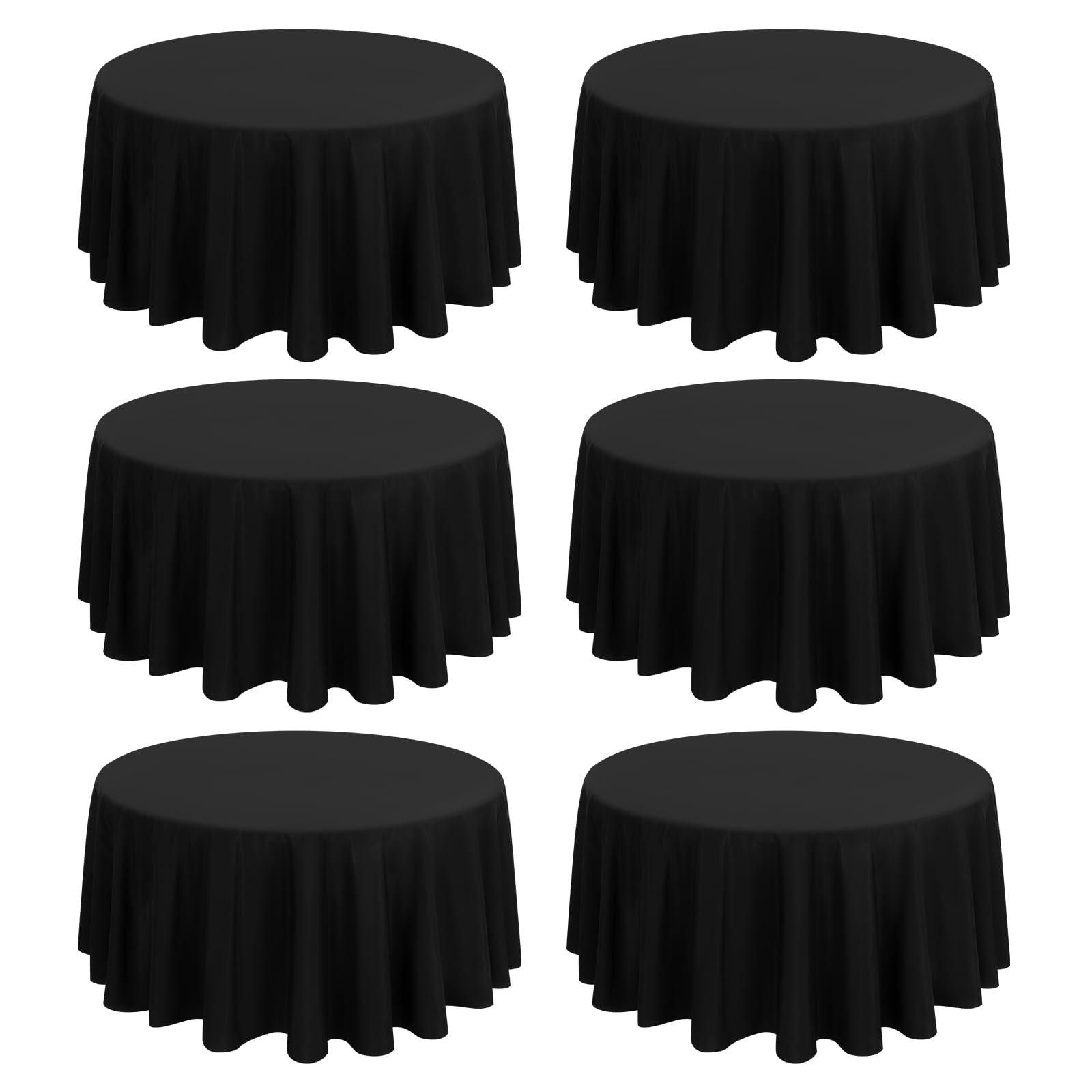 Confezione 6 Tovaglie Circolari Nero 275 cm