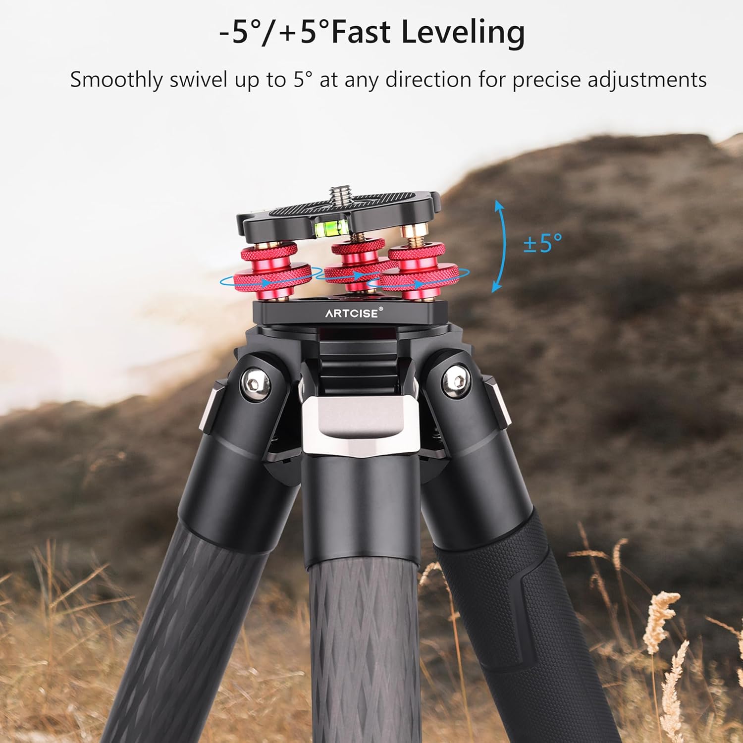 Artcise Base Livellamento Treppiede 3 Assi Lega Alluminio - immagine 3