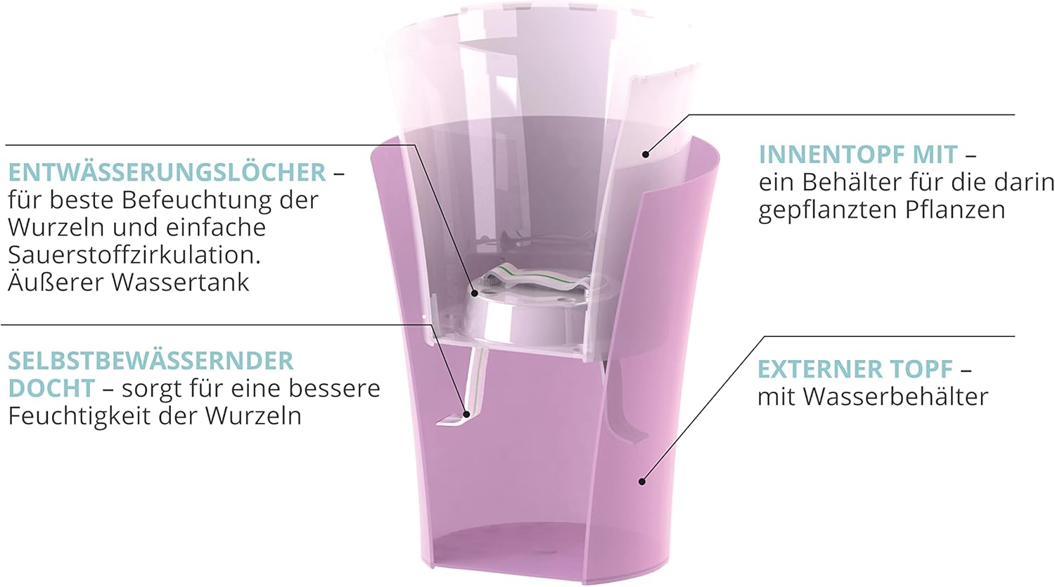 Santino Set 4 Vasi per Orchidee Trasparenti 15cm - immagine 2