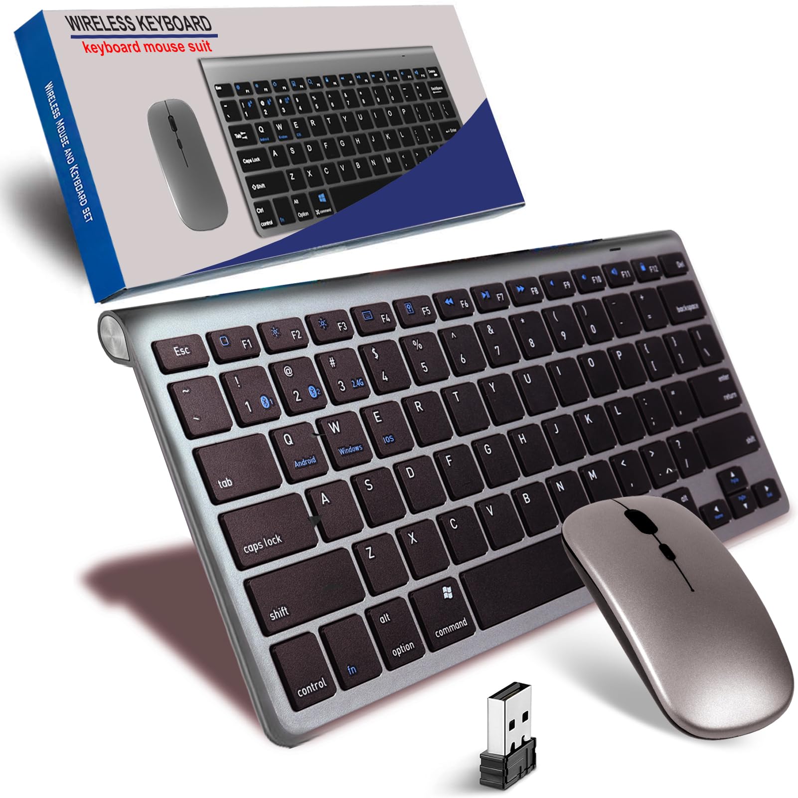 Set Mouse Tastiera Wireless Sottile Silenzioso