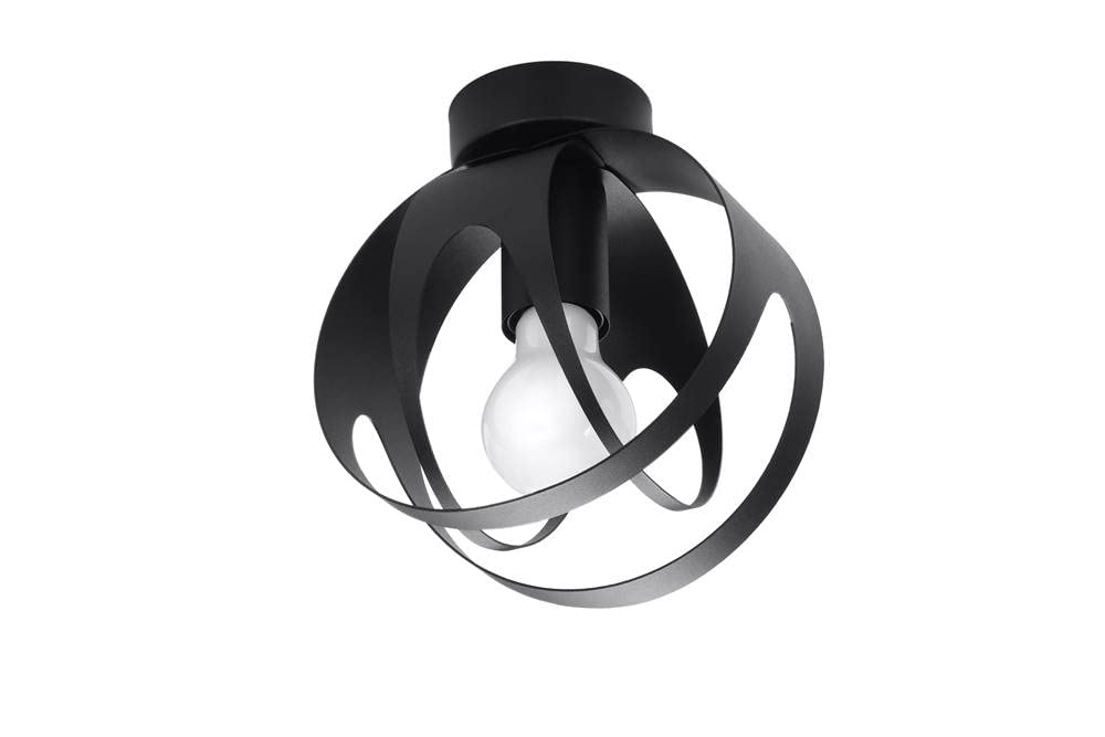 SOLLUX SL.1086 - Plafond Tulos in acciaio, Nero