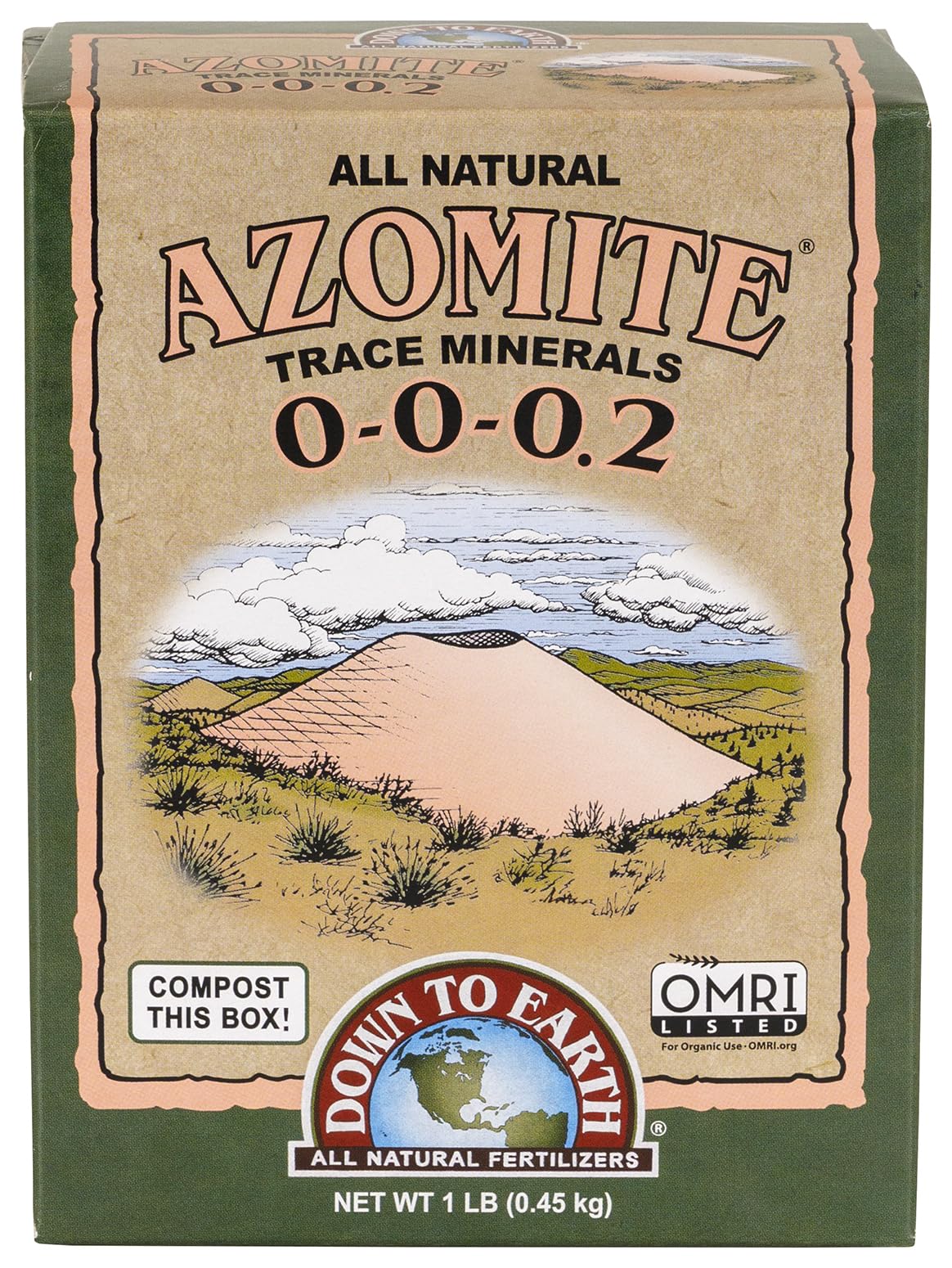 Down to Earth Azomite polvere 0 – 0-0.02 Omri 0,5 kilogram