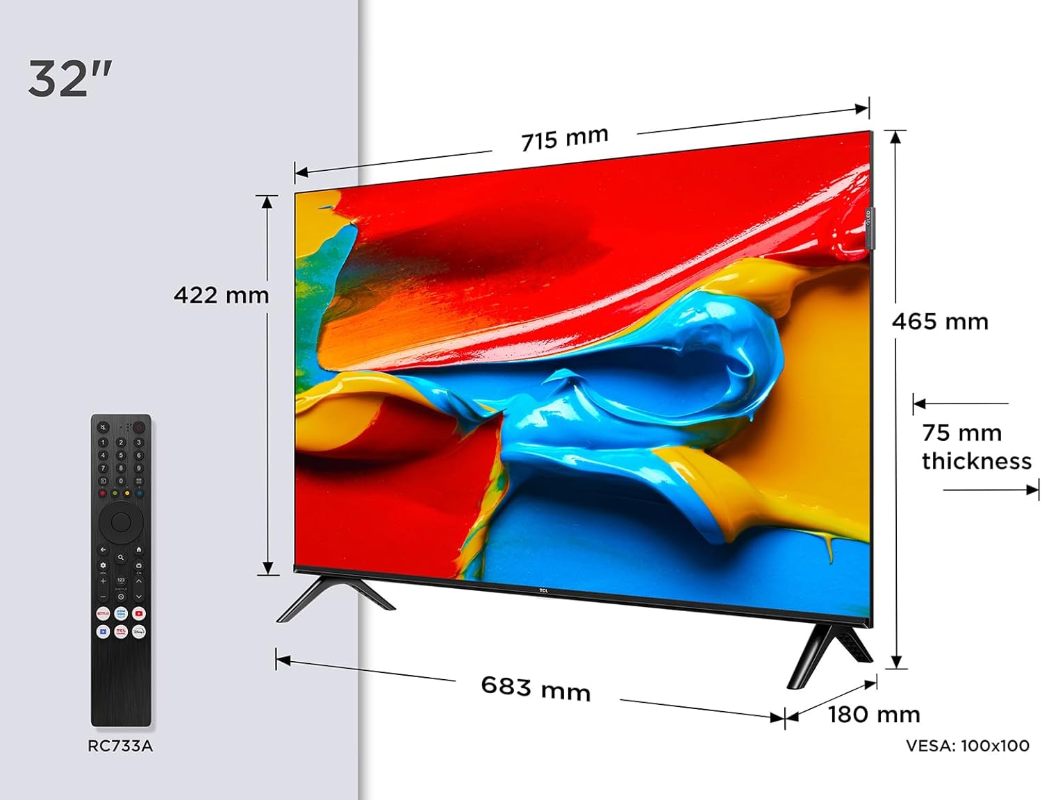 Tcl TV 32V4C - Smart QLED 32" HD con Android TV - immagine 2