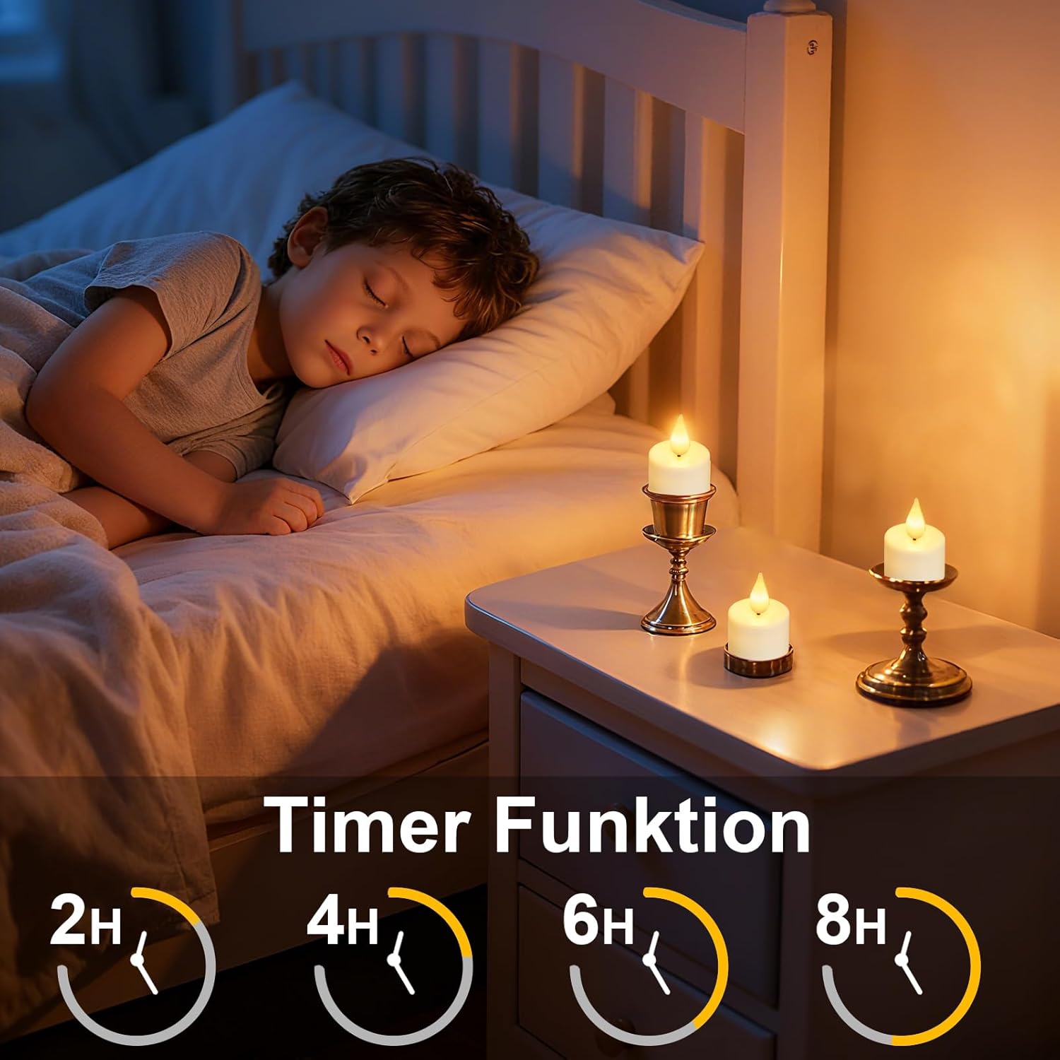 Zaiyw Lumini Ricaricabili LED con Timer, 12 Pezzi - immagine 3