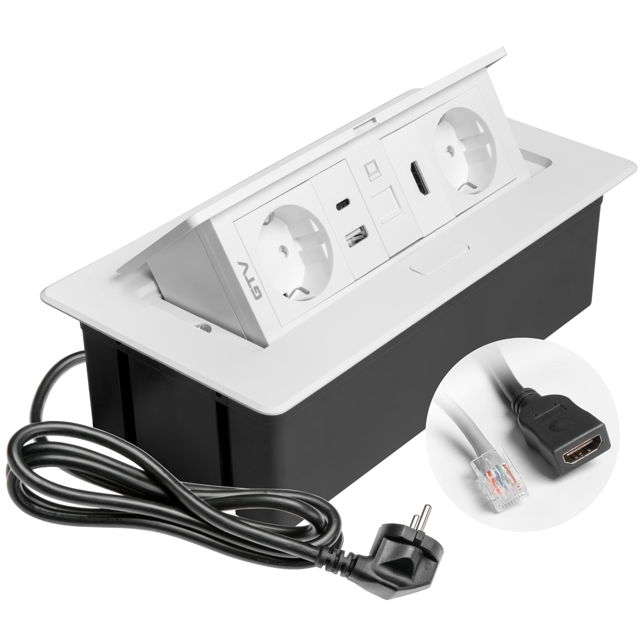 Gtv MULTISOFT - Presa da Incasso Retrattile Bianca