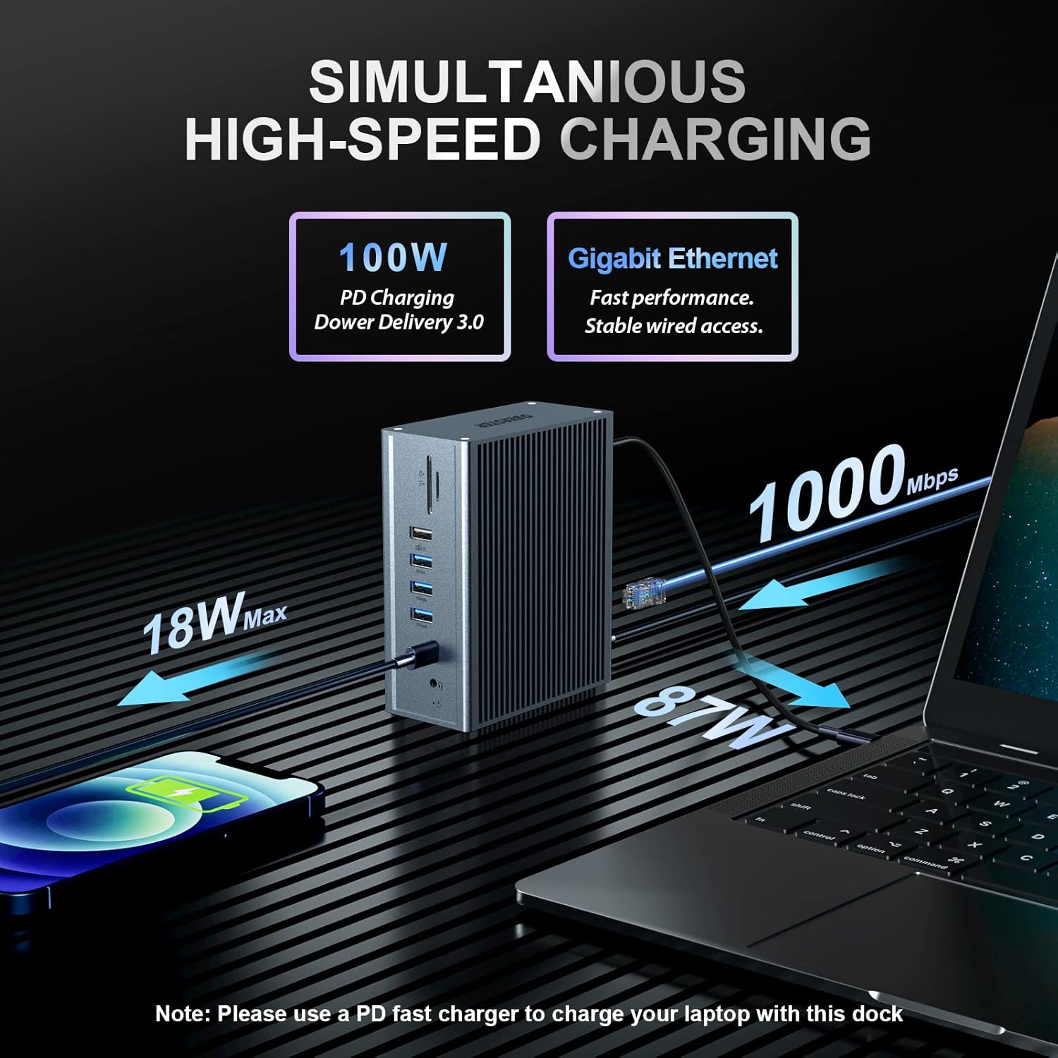 Docking Station HUB USB C 16 in 1 Universale - immagine 5