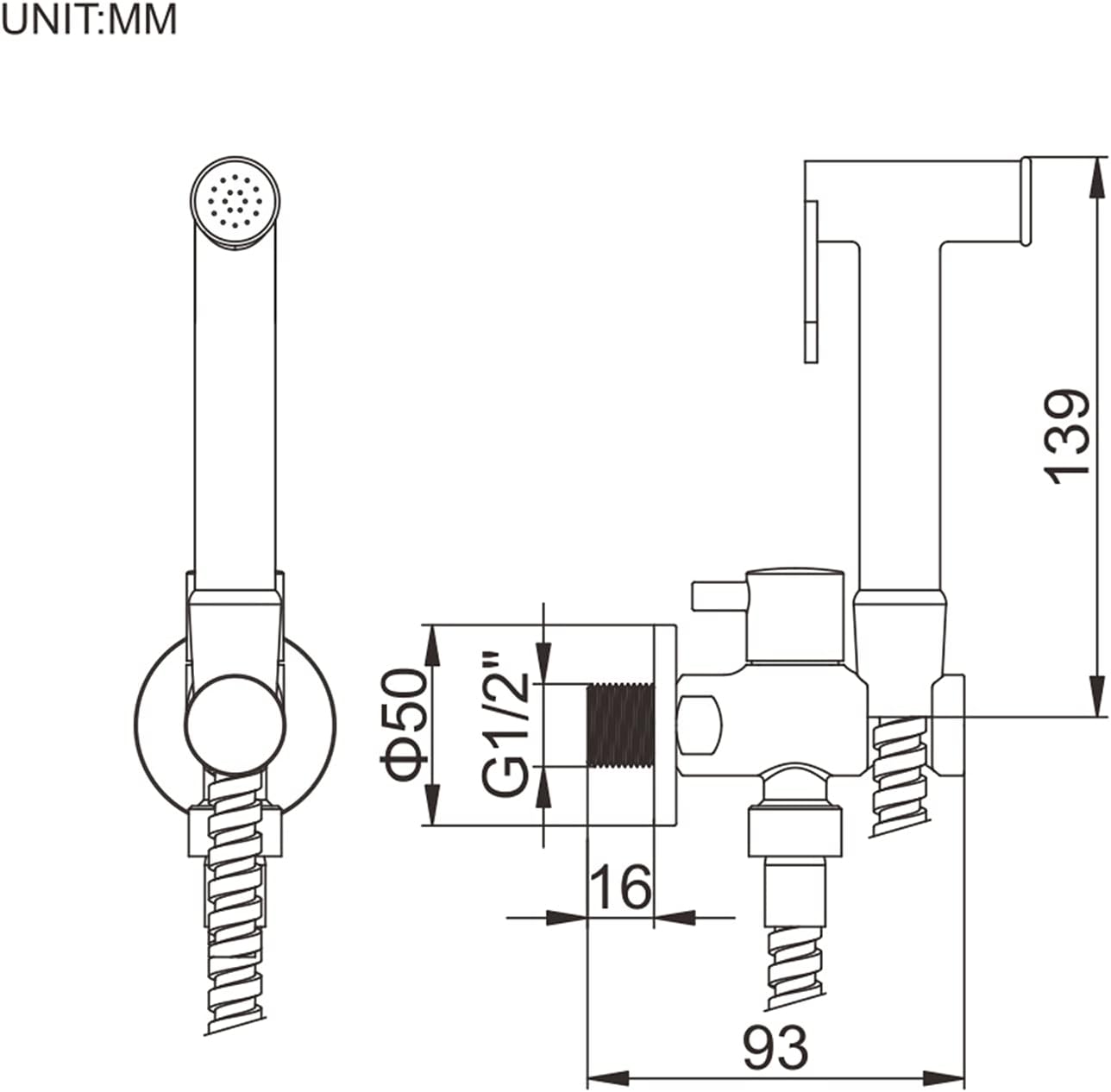 Ibergrif Doccetta Bidet con Miscelatore, Cromo - immagine 2