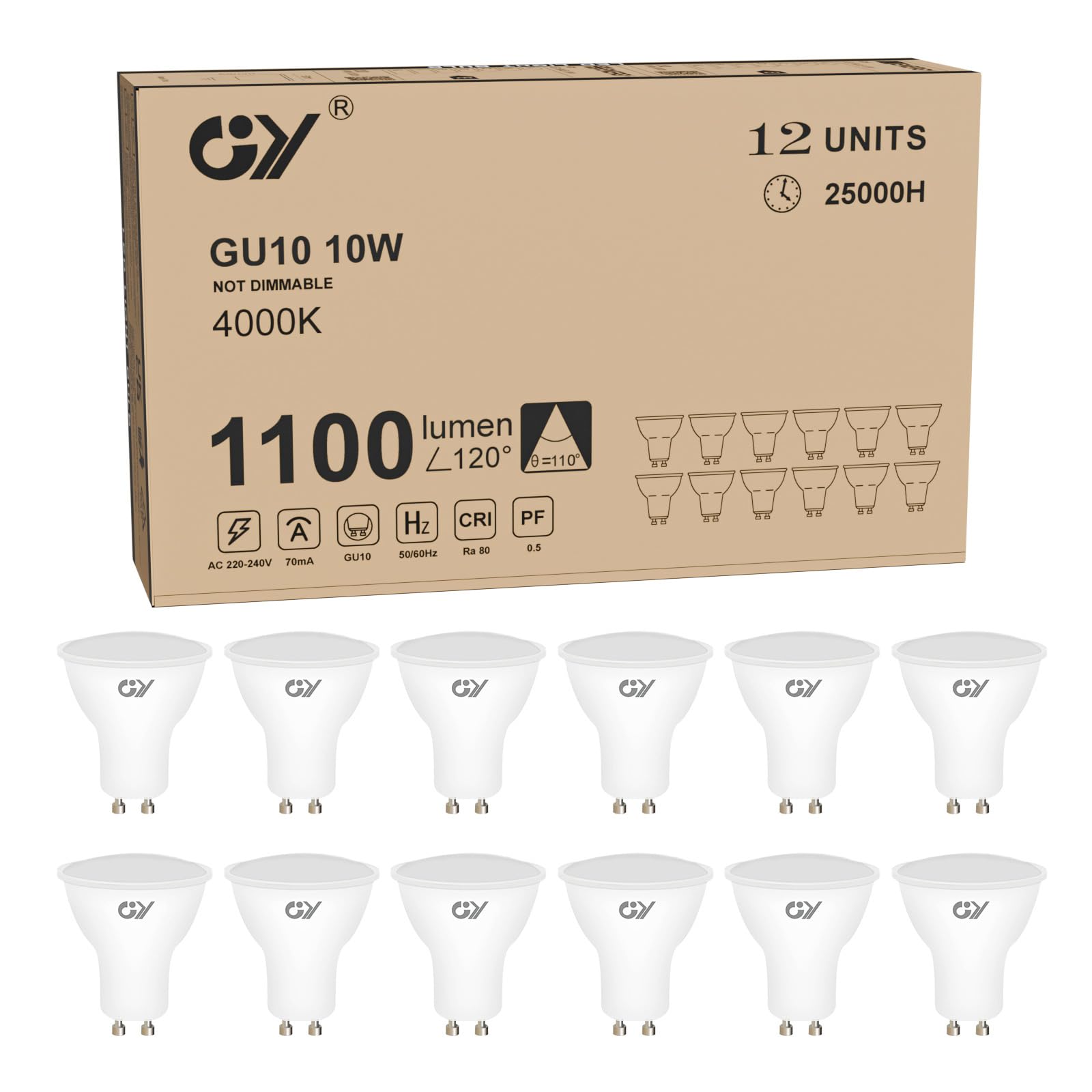 Gy 12 Lampadine LED GU10 10W Luce Neutra 4000K