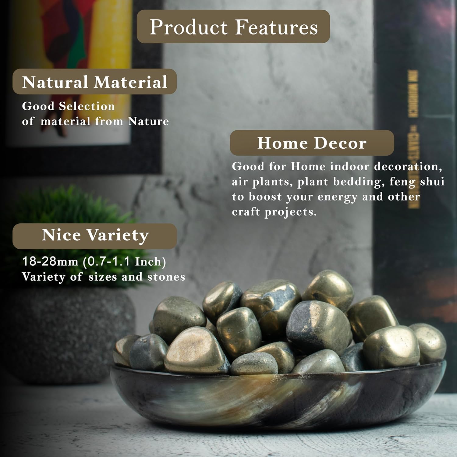 Crocon Golden Pyrite Tumbled Stones And Crystals Bulk, Polished Stones ...