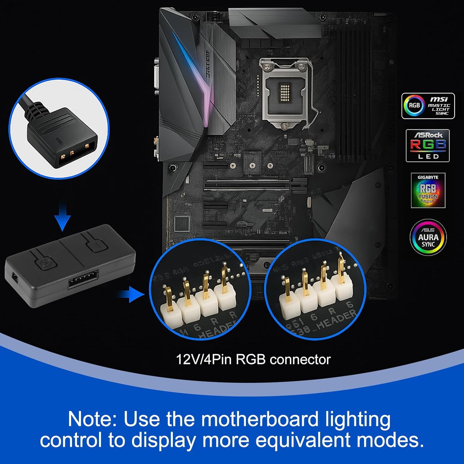 Convertitore RGB 12V a 5V ARGB Transfer Hub - immagine 4