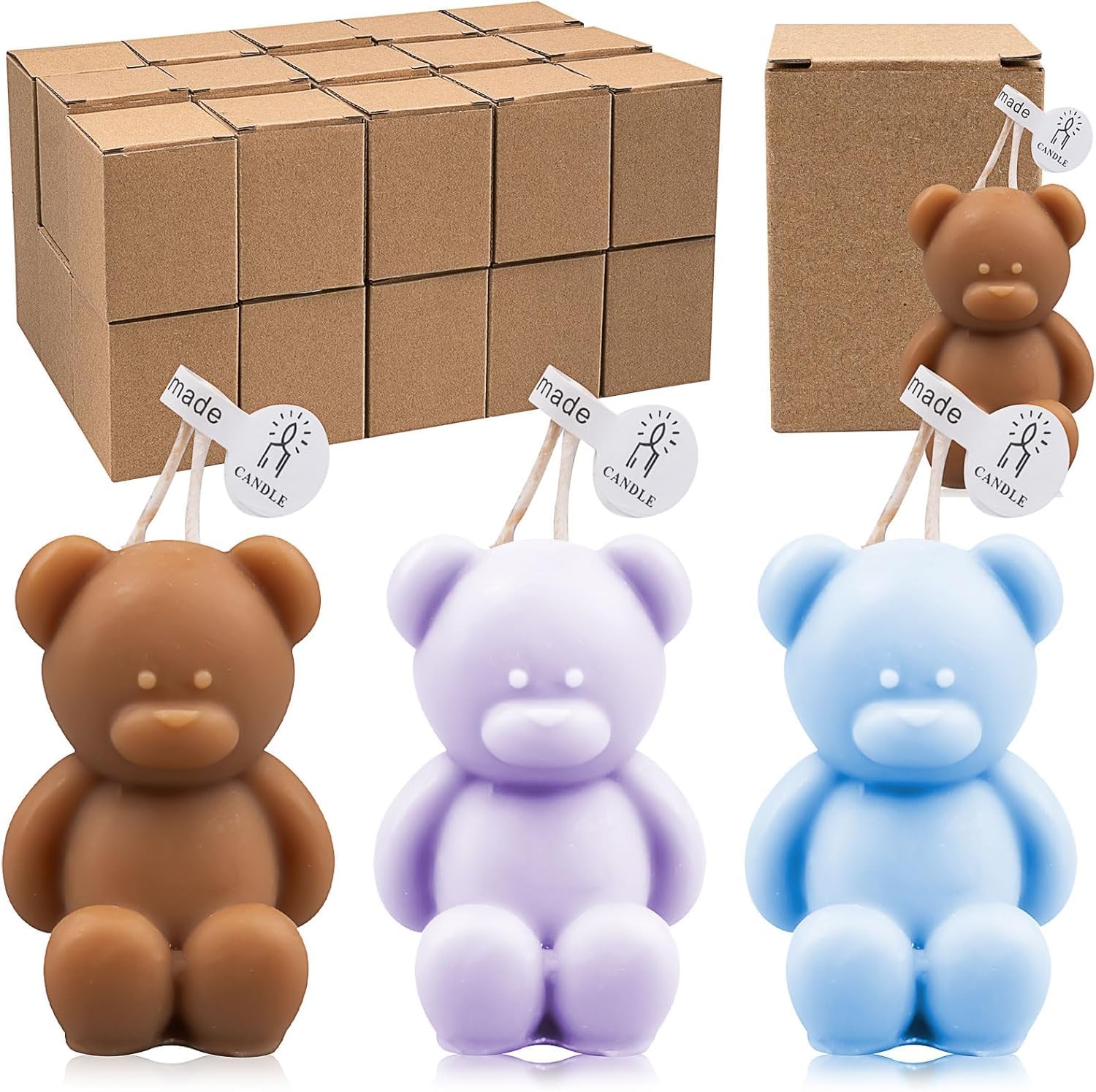 30 Candele Regalo a Forma di Orso per Baby Shower