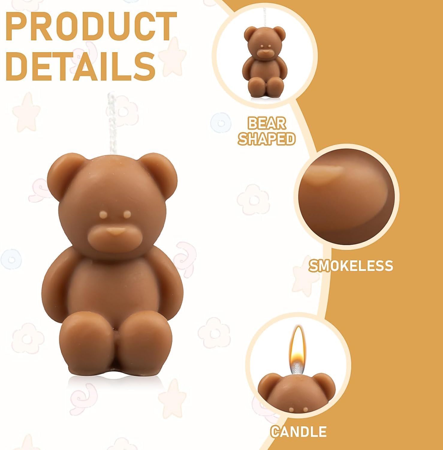 30 Candele Regalo a Forma di Orso per Baby Shower - immagine 3